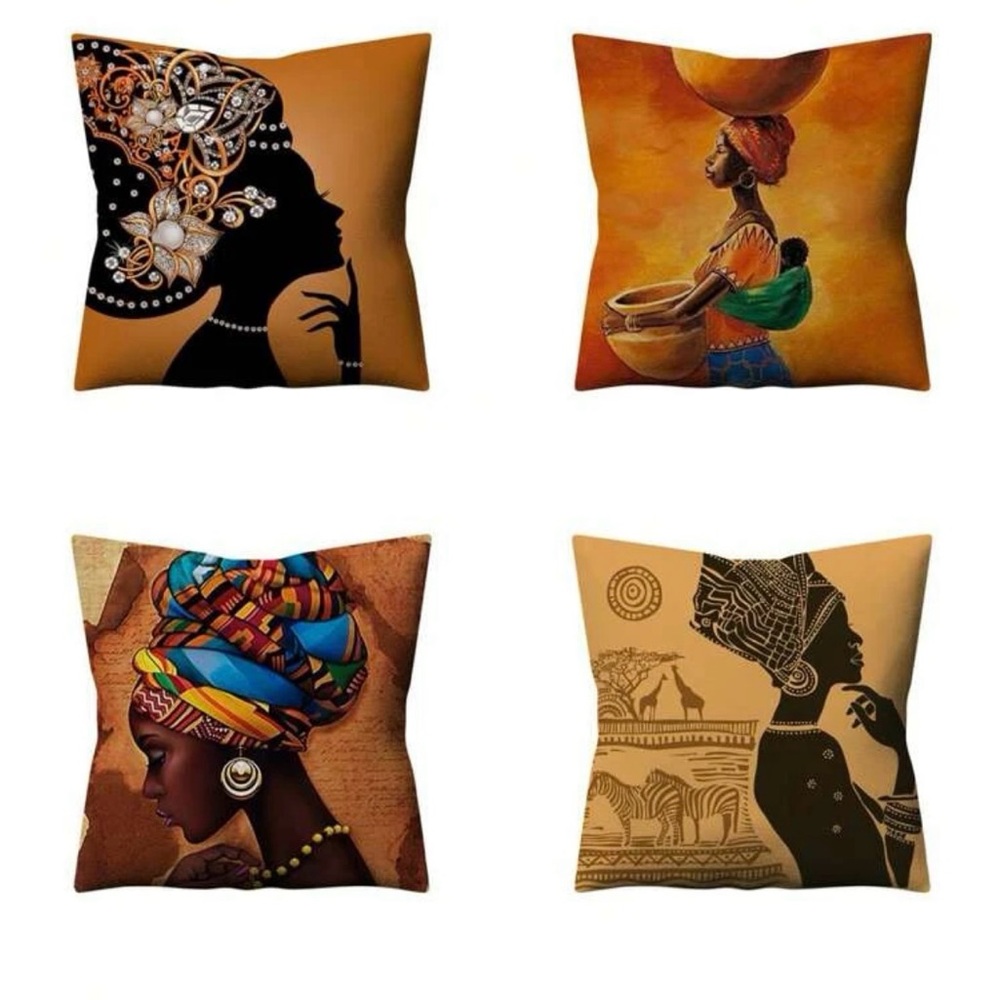BLACK HISTORY MONTH SALE 🎁🎁4pcs Cultural women pillow covers